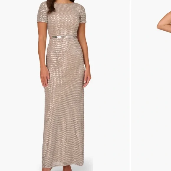 Adrianna Papell | Dresses | Adrianna Papell Belted Sequin Dress | Poshmark Adrianna Papell | Dresses | Adrianna Papell Belted Sequin Dress | Poshmark